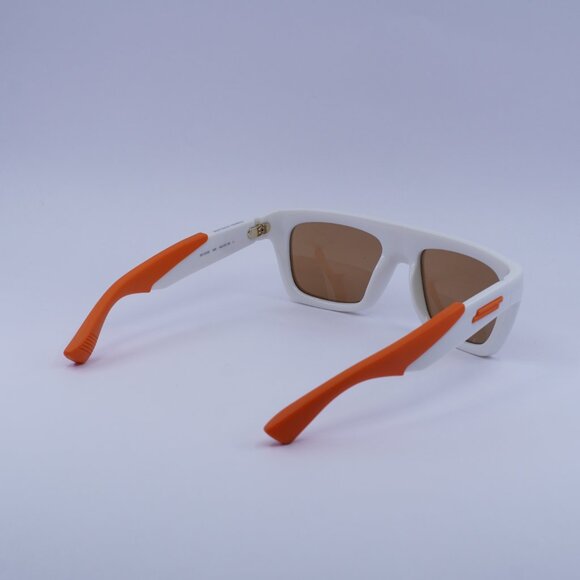 Bottega Veneta BV1232S 004 Sunglasses Ivory/Orange Rectangle Frame, Brown Lenses - Picture 10 of 11